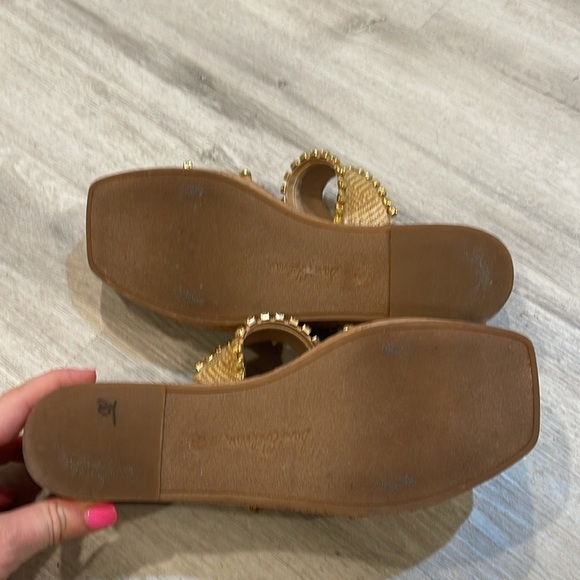 Sam Edelman Angelina Double Strap Slip On Open Toe Wedges Sandals Size 9.5 - Picture 7 of 7